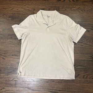 Untuckit Tan Cotton Cadual Breathable Short Sleeve Polo Large